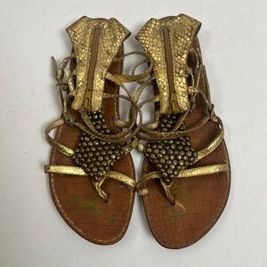 Sam Edelman Ginger Beaded Gladiator Gold Sandals